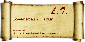 Lövenstein Timur névjegykártya